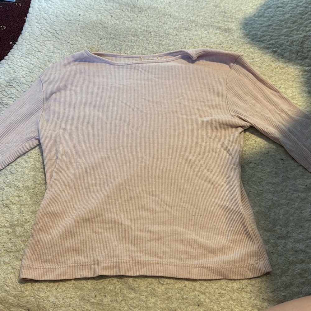 Pink 3/4 length crop top